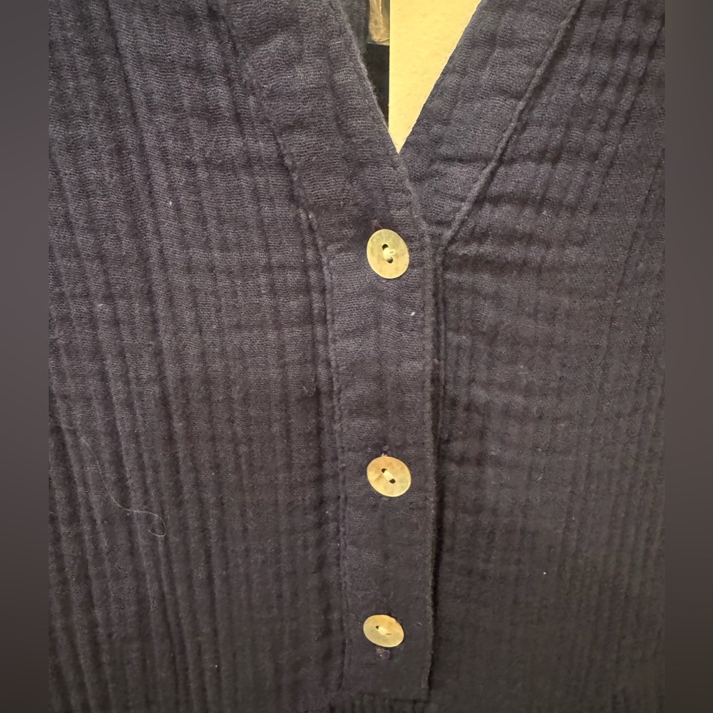 Wonderly 100% cotton navy dress from India. Size L. Super soft! NWT. - Picture 10 of 11